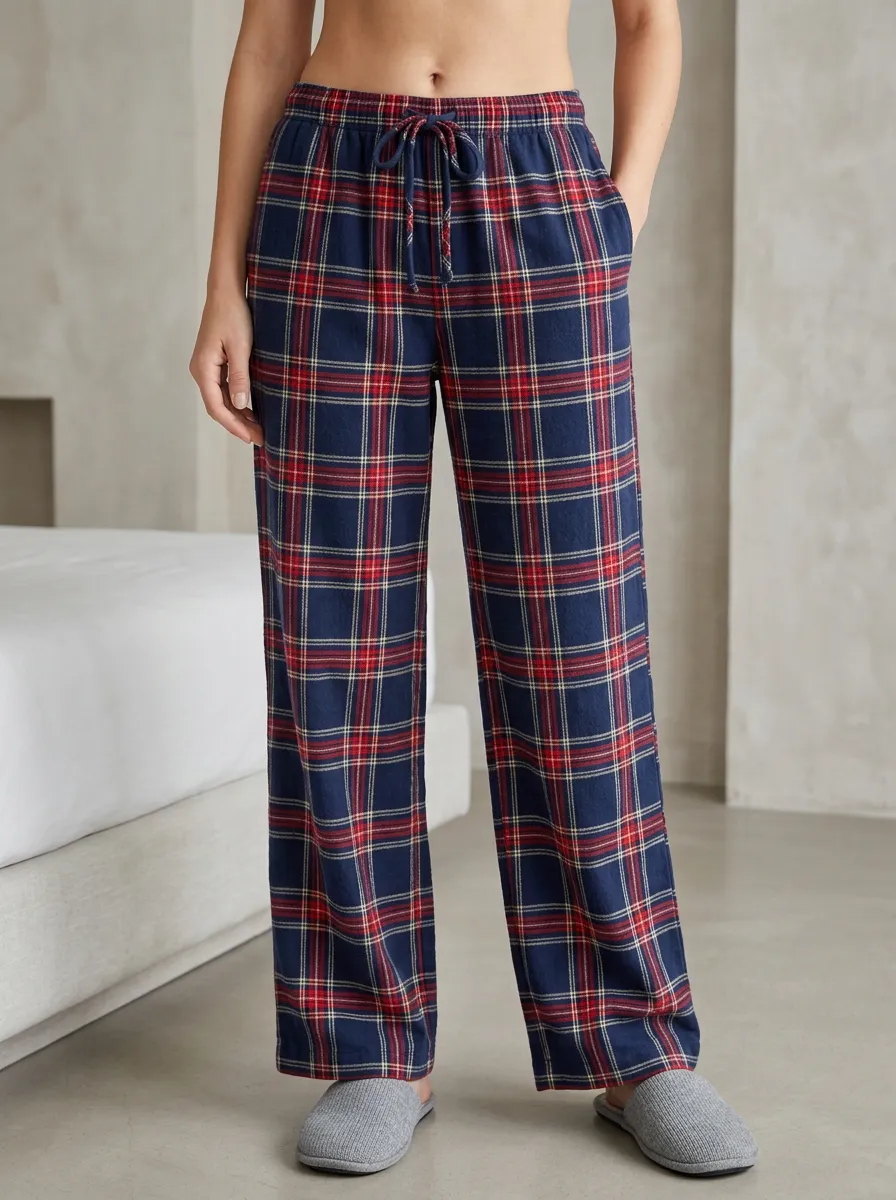 Plaid Straight Leg Relaxed Pajama Pants