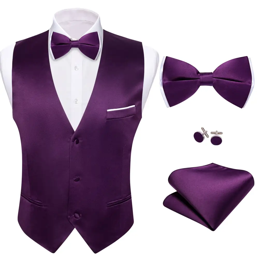 Refined Solid Dress Vest Set