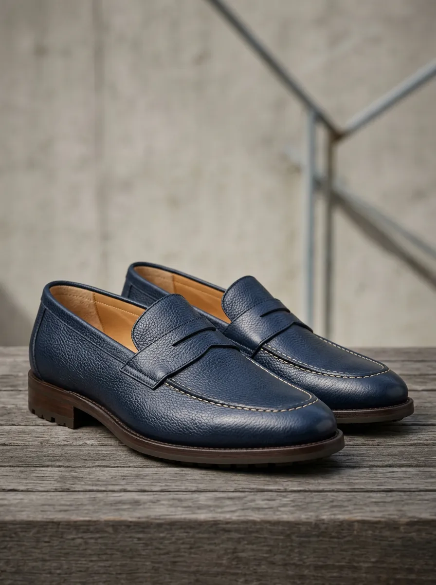 Men's Penny Pebble-Grain Loafers
