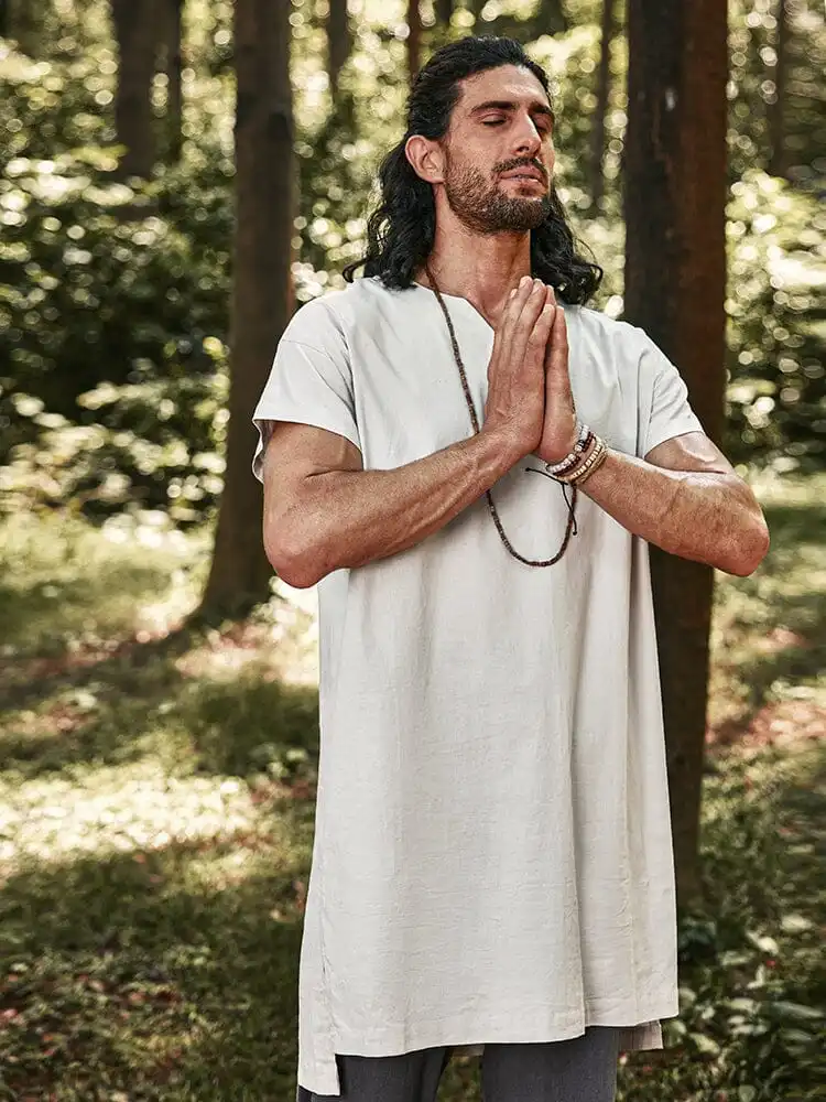 Soft Linen Blend Long Top Shirt