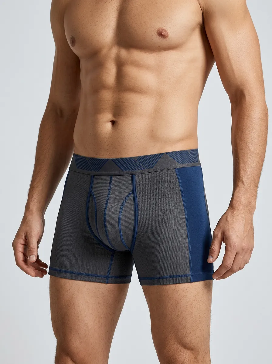 Daily Contrast-Stitch Performance Athletic Performance Look Men's Boxer Briefs