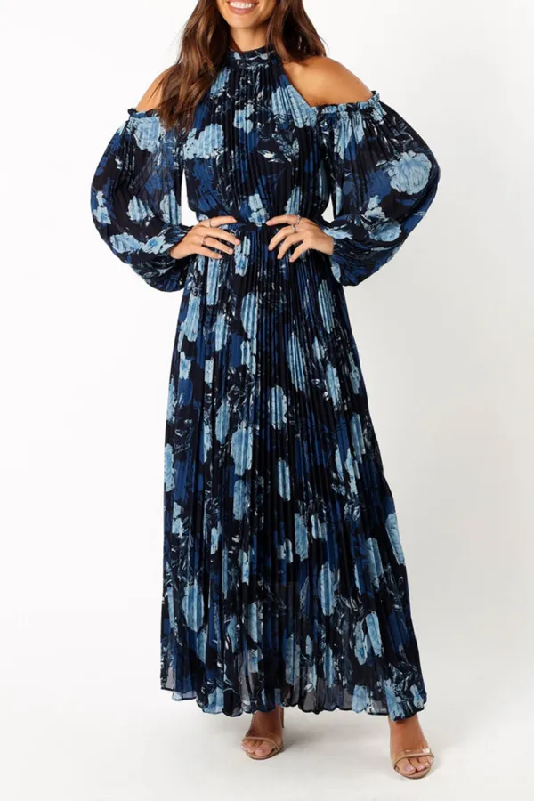 OFF-THE-SHOULDER TRUMPET SLEEVE DRESS