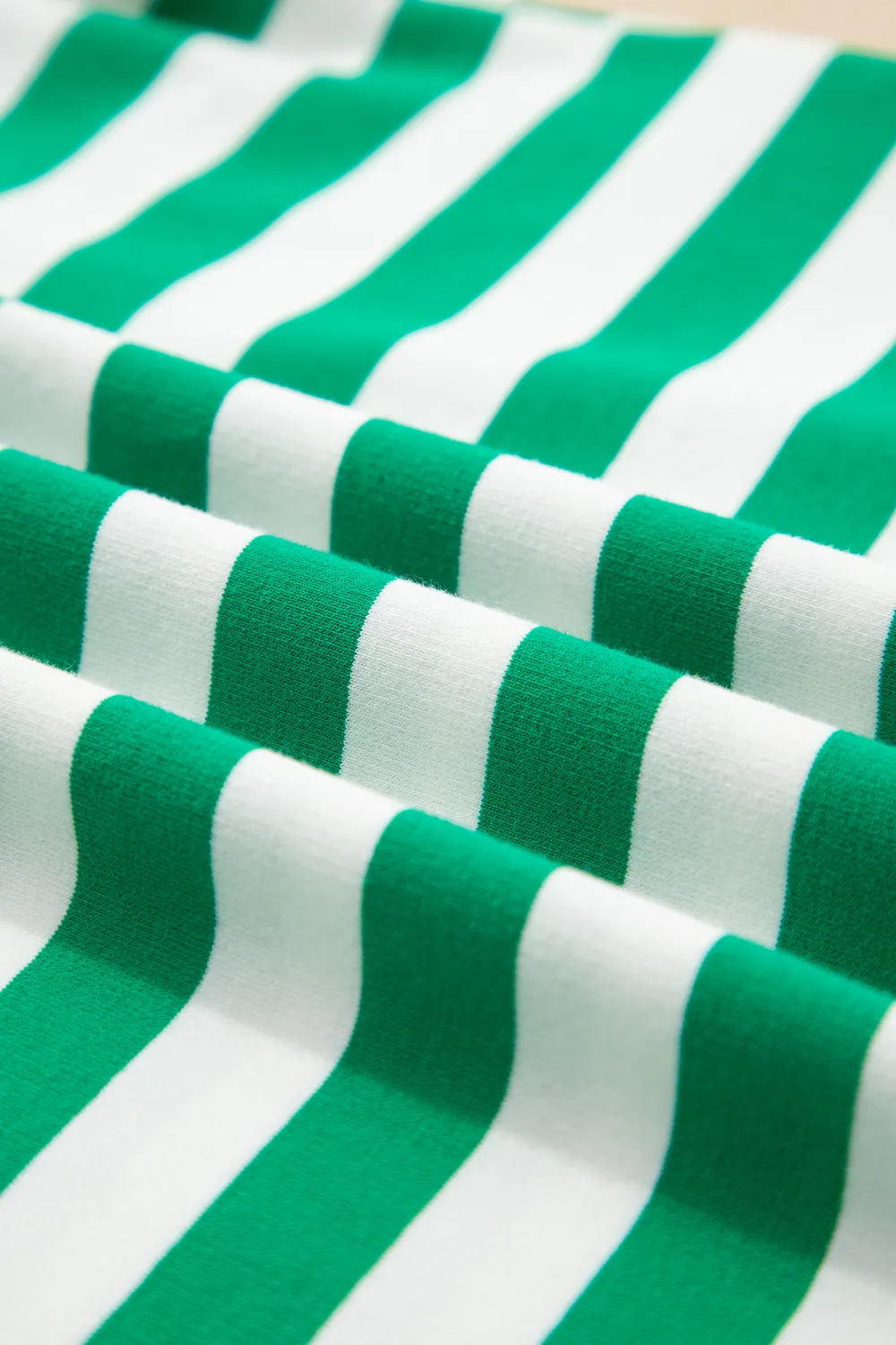 Green Stripe Collar V Neck Blouse