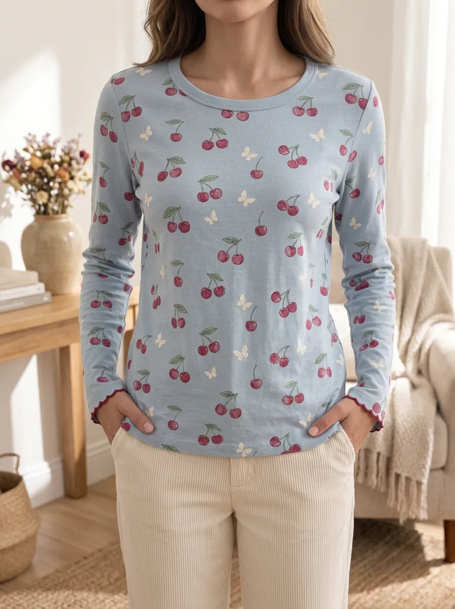 Women's Sweet Casual Modern Sweet Long Sleeve T-Shirt