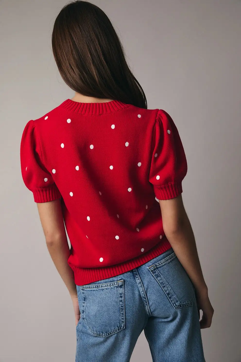 Polka Dot Embroidered Top