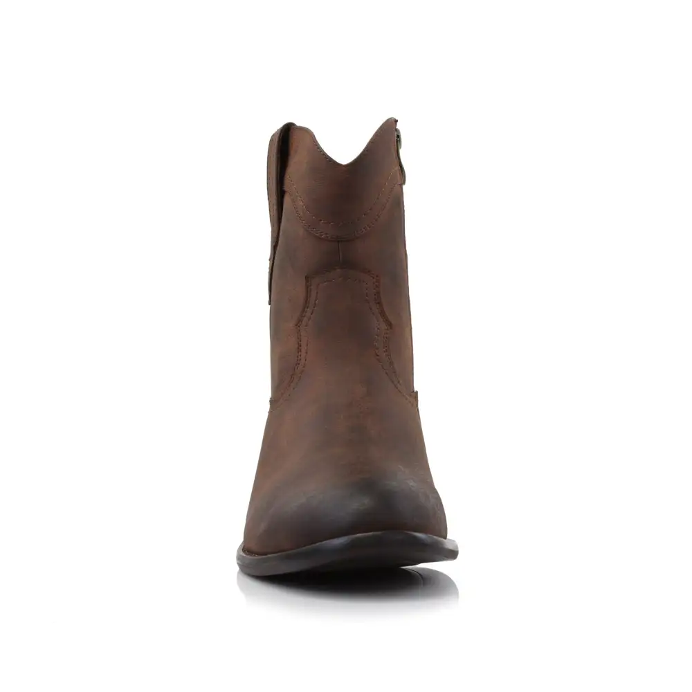 Faux-Suede Suede Faux-Leather Western Boots