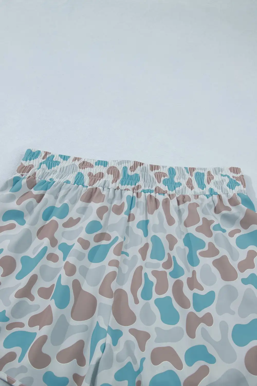 Multicolour Plus Size Camouflage Elastic Waist