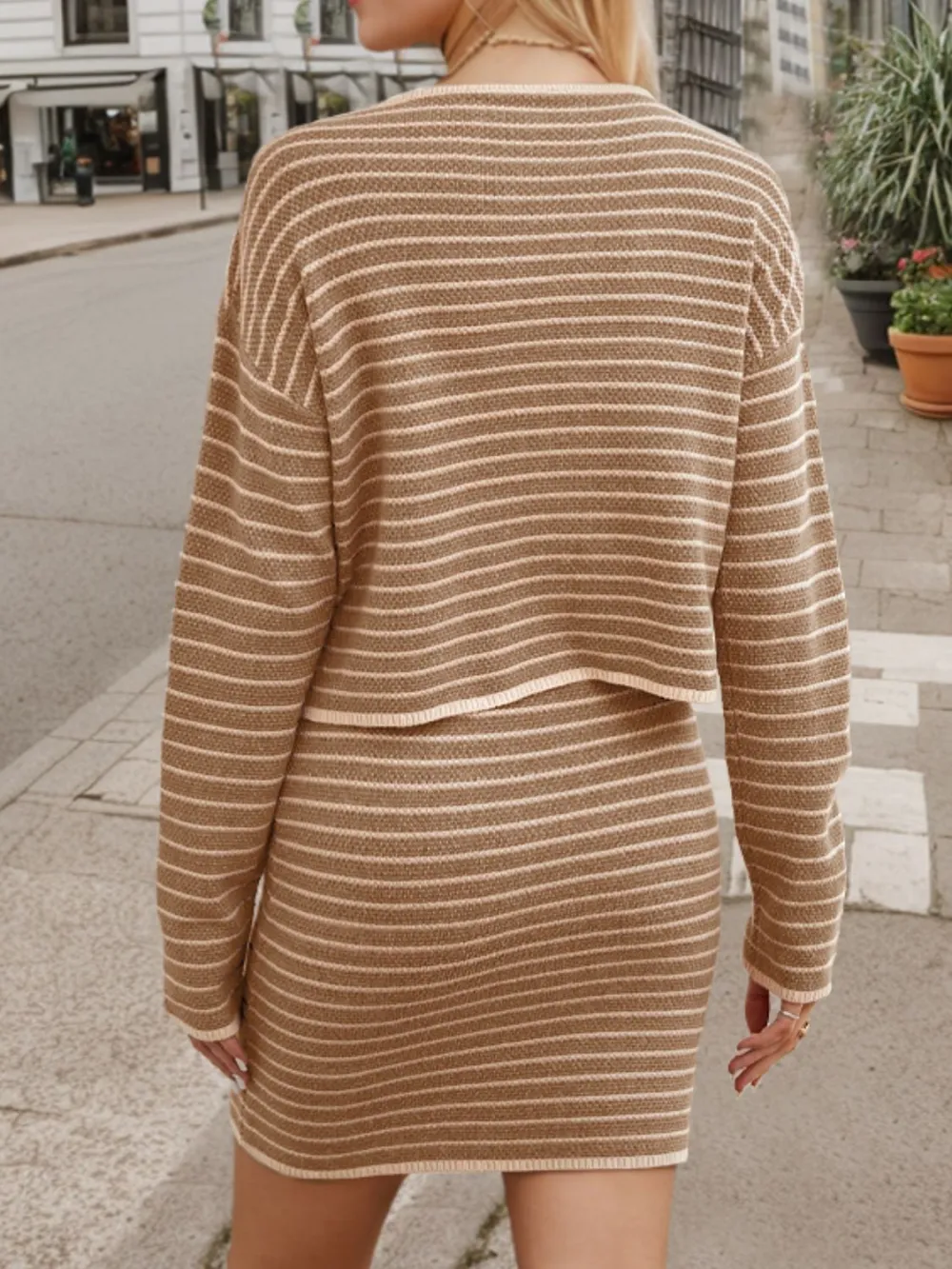 Gentle Button Front Long Sleeve Coordinated Set
