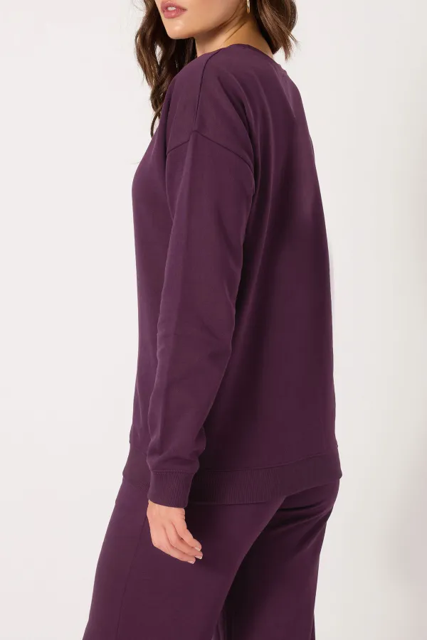 Round Neck Drawstring Hoodie