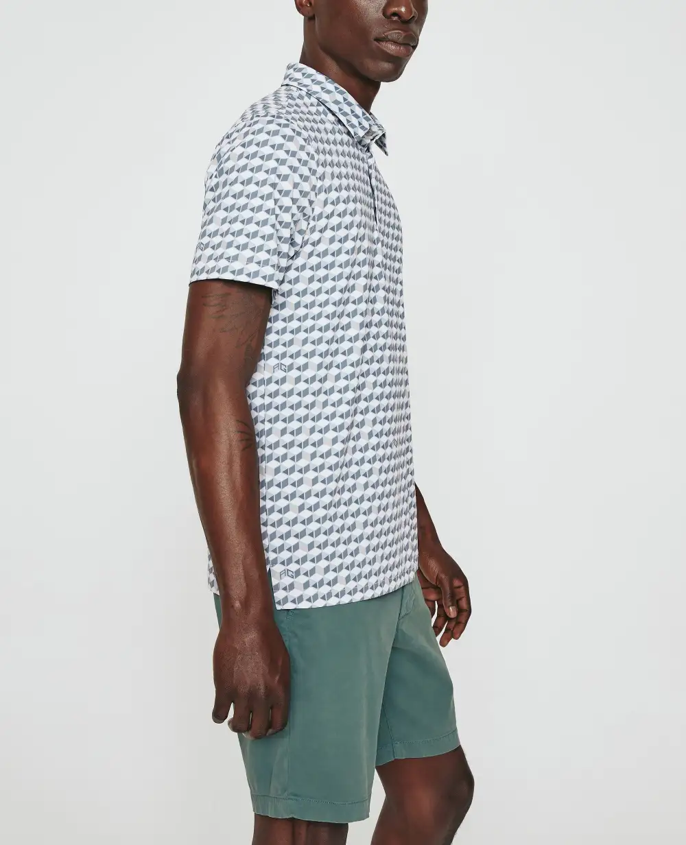 Men's Classic Fit Button Placket Polo Shirt
