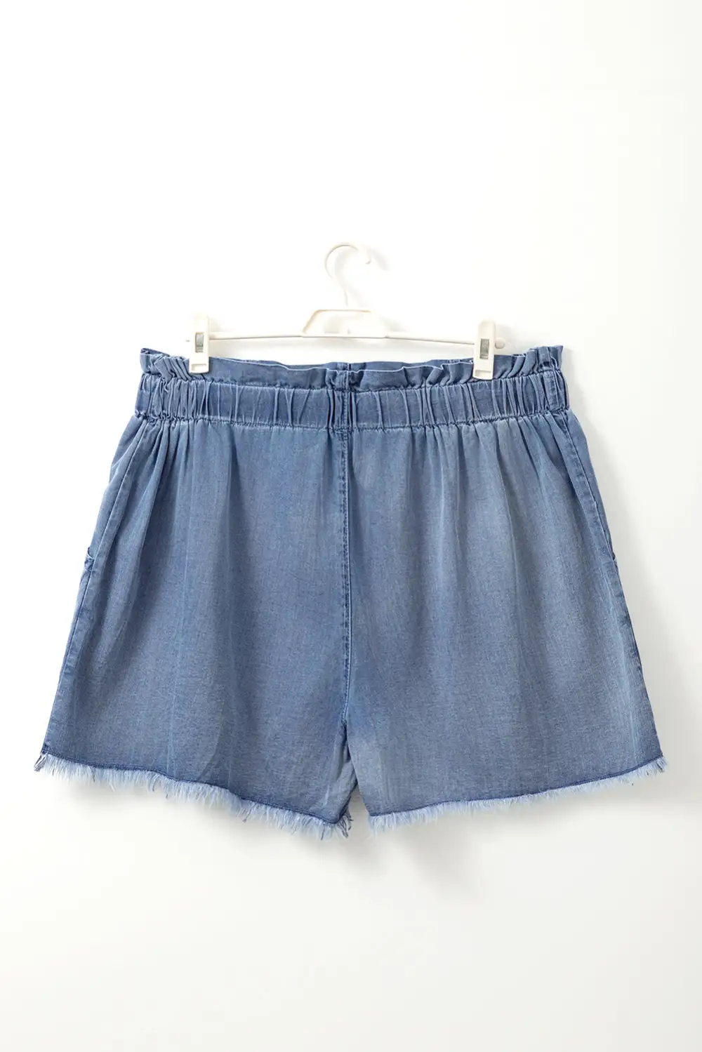 Dusk Blue Raw Hem Lace-Up High