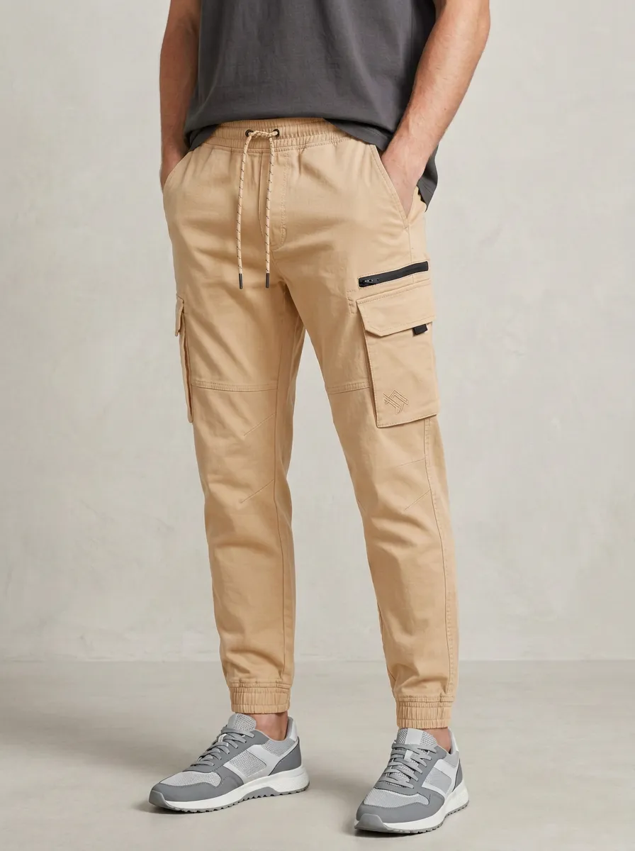 Contemporary Graphic Print Classic Look Men's Cargo Jogger Pants