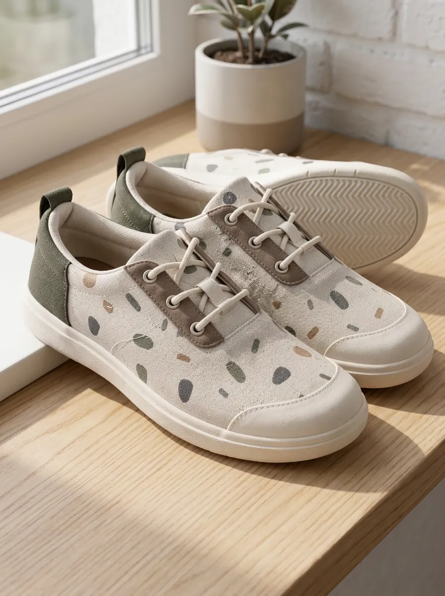 Men's Refined Minimalist Terrazzo Pattern Patterned Canvas Shoes