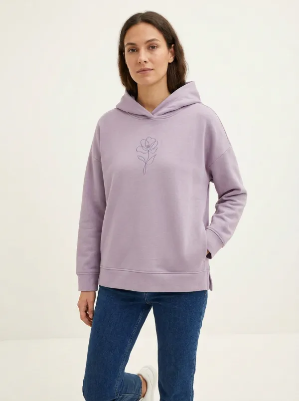 Women's Classic Floral Line Art Minimal Graphic Hoodie