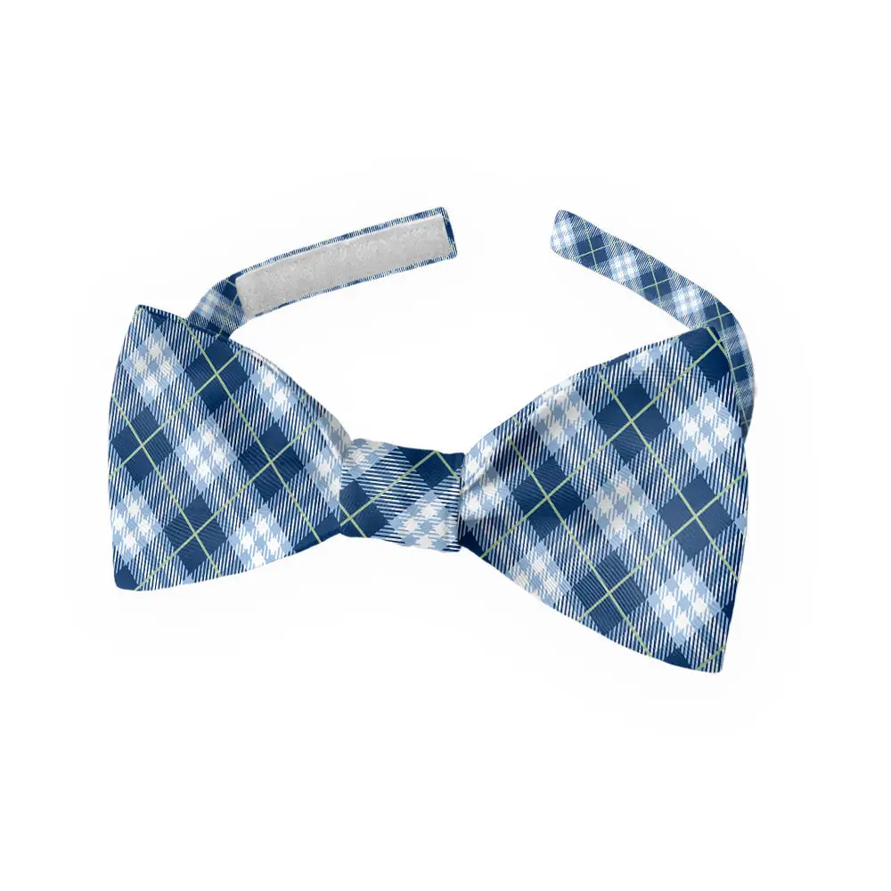 Waffle Plaid Motif Bow Tie