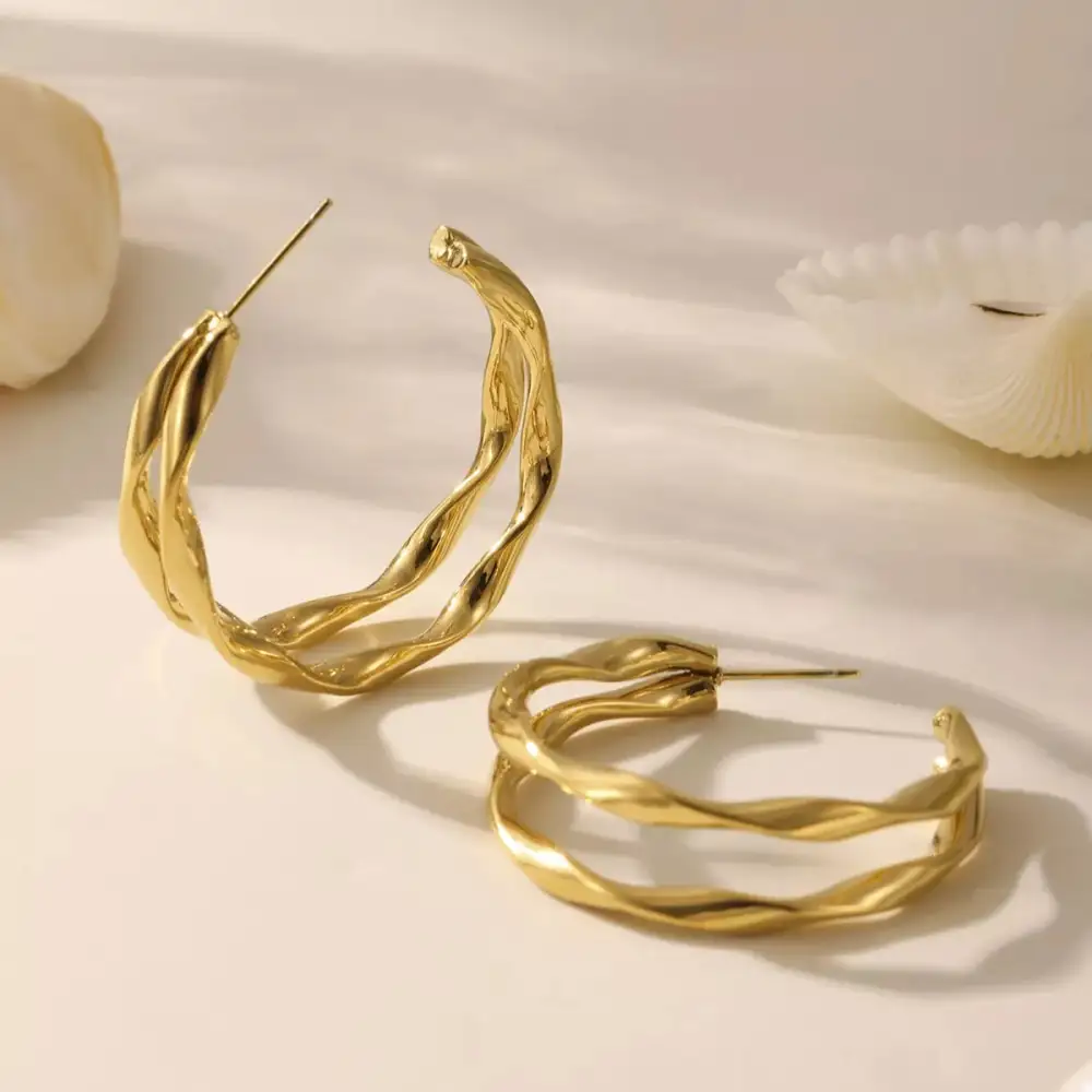 Chunky Twisted Hoop Earrings