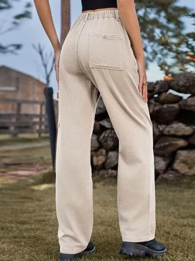 Raw Hem Ruffled Denim Jeans