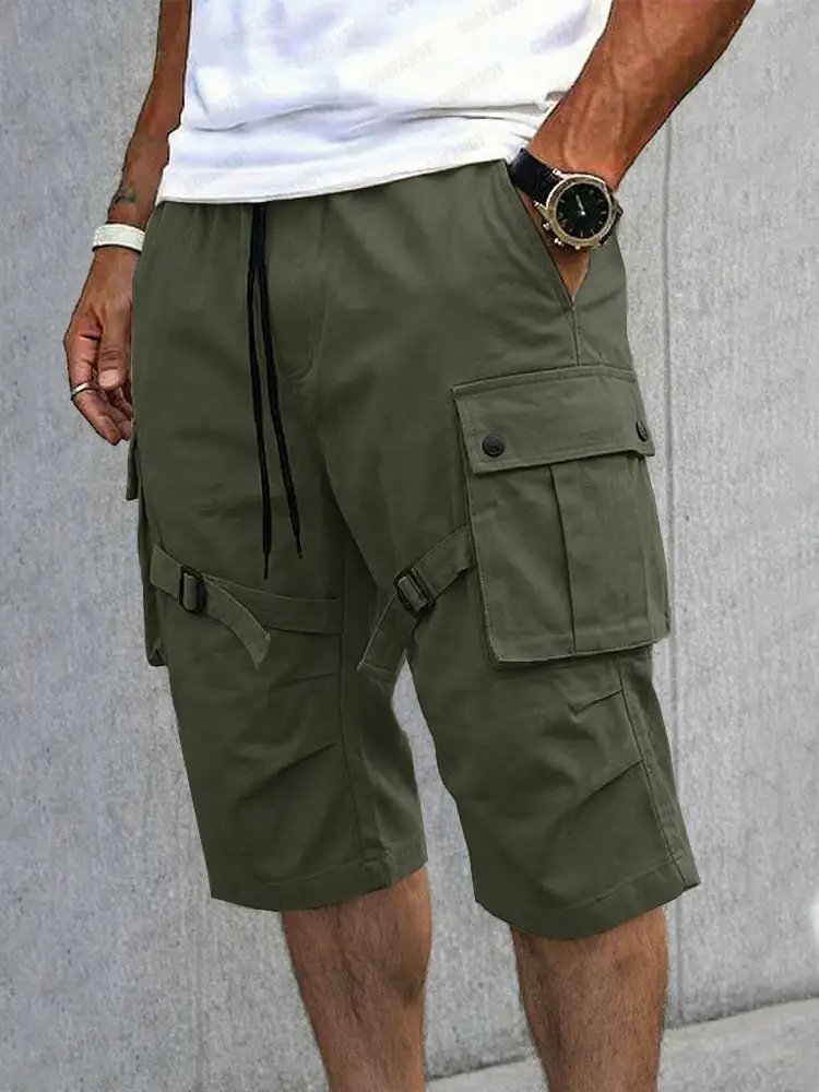 Casual Strap Design Cargo Shorts