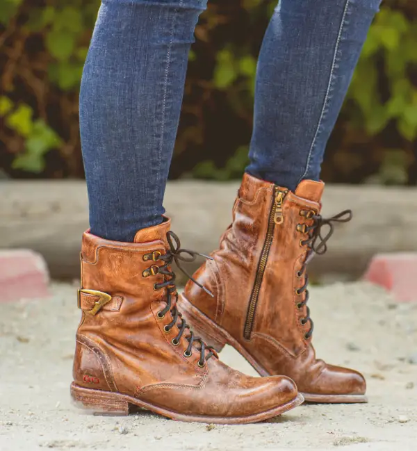 Wingtip Lace-Up Combat Boots