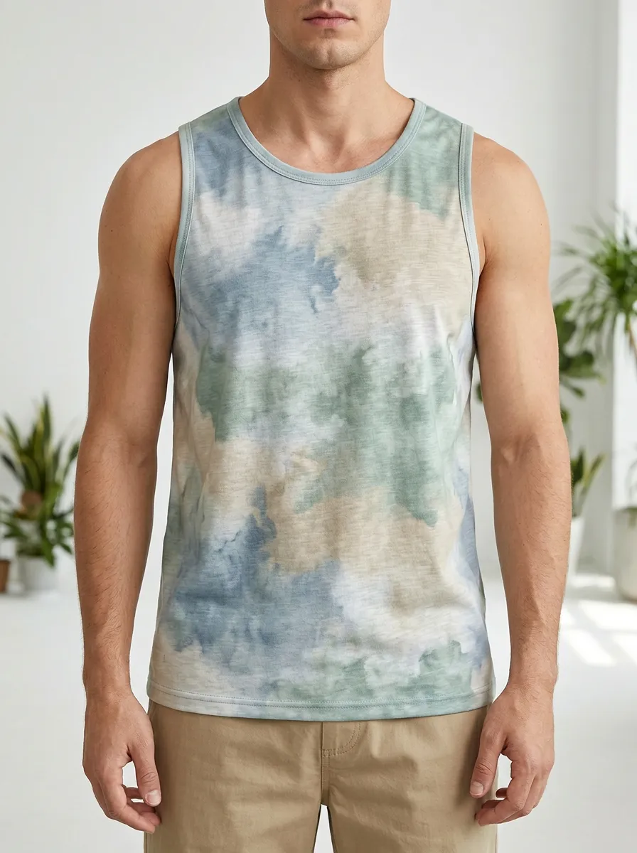 Men's Tie Dye Abstract Tank Top
