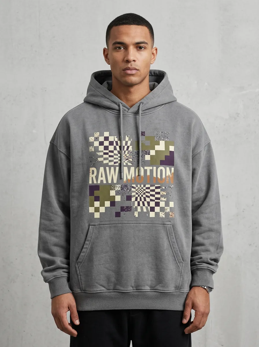 Urban Checkerboard Pixel Men's Graphic Hoodie