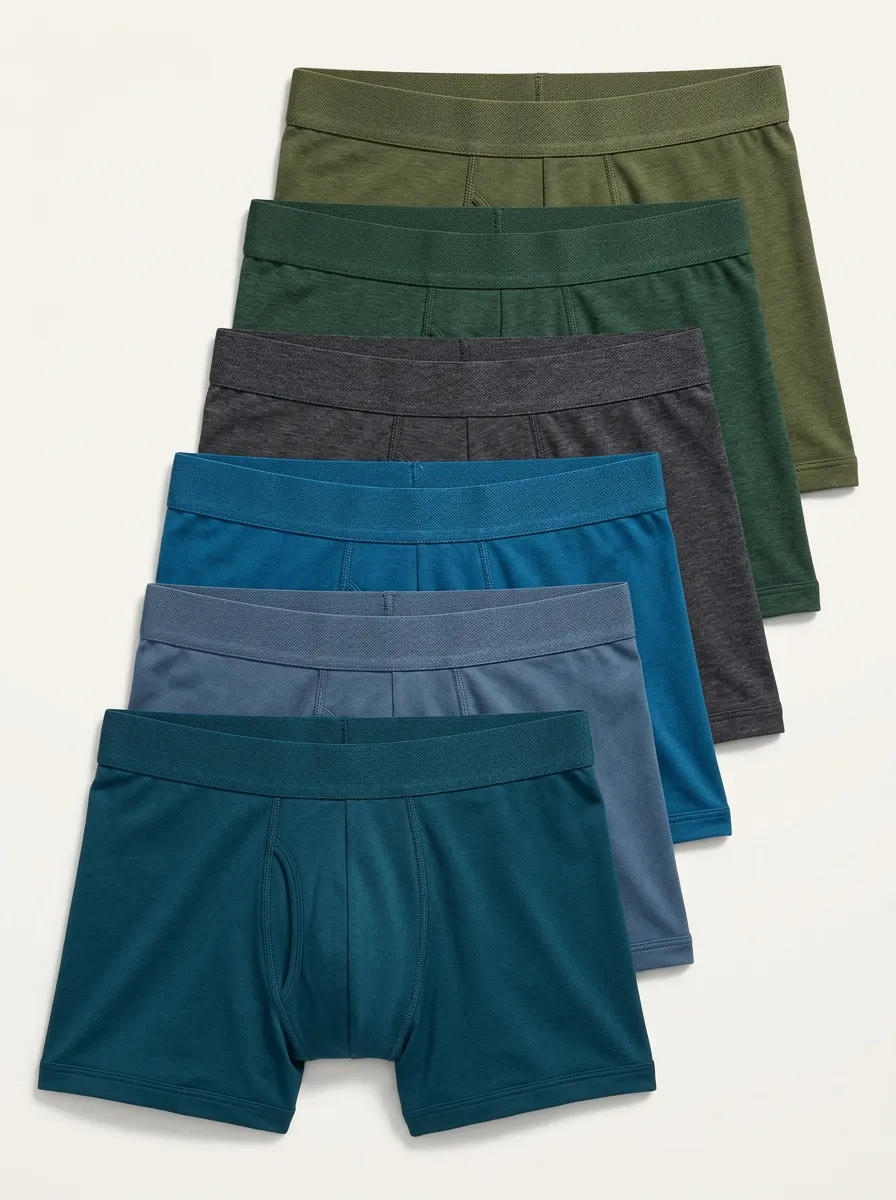 Men's Solid Tone 6-Pack Boxer Briefs