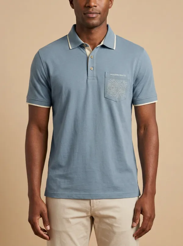 Clean-Line Topographic Men's Polo Shirt