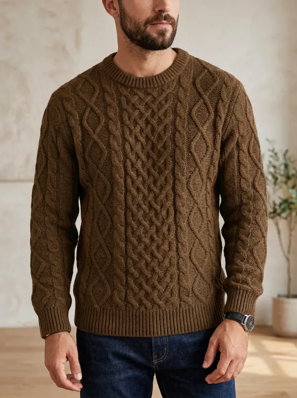 Men’s Ribbed Cable-Knit Everyday Weekend Sweater