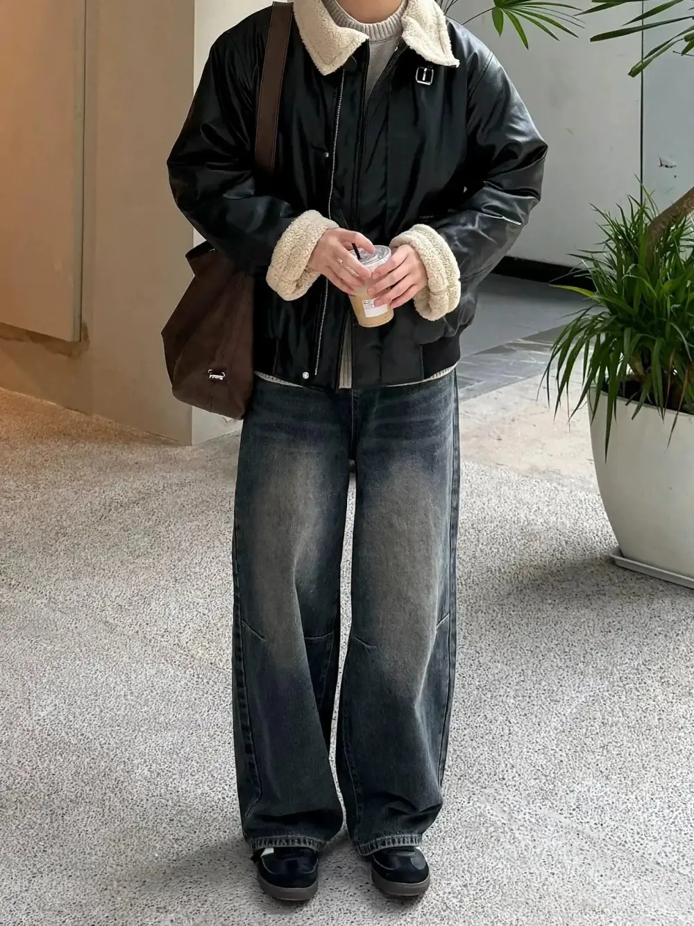 Washed Faded Straight Leg Jeans