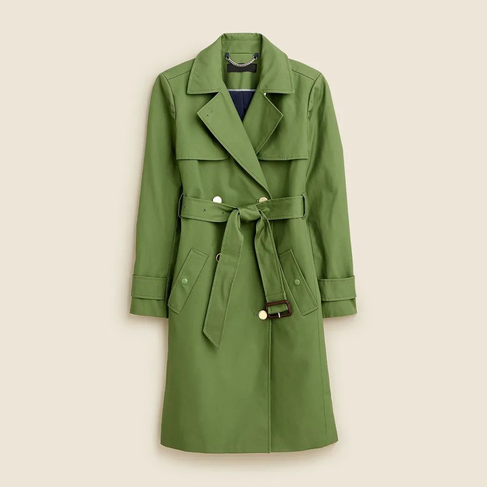 Button Front Cotton Jackets with Belt