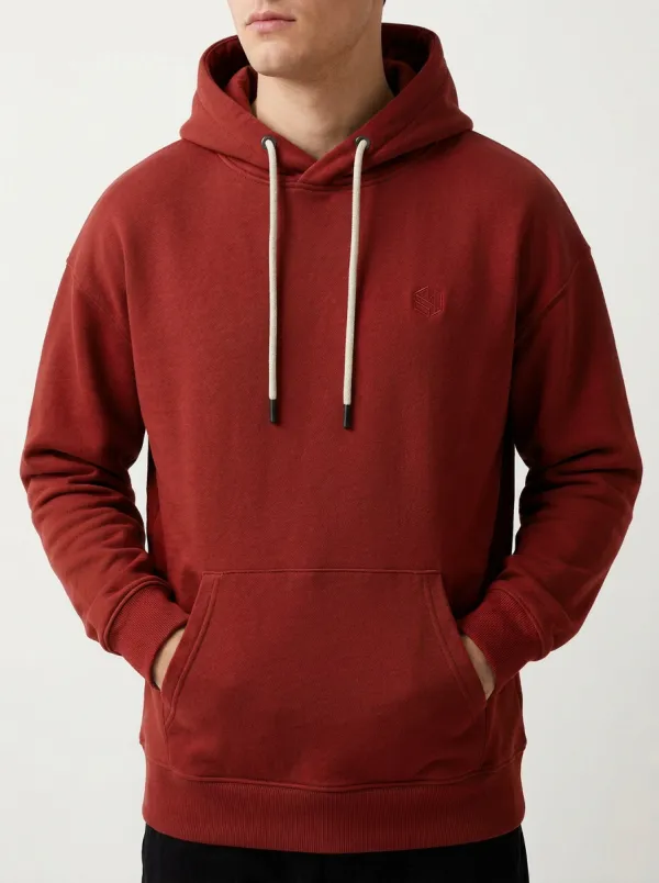 Classic Embroidered Geometric Minimalist Modern Look Men's Hoodie