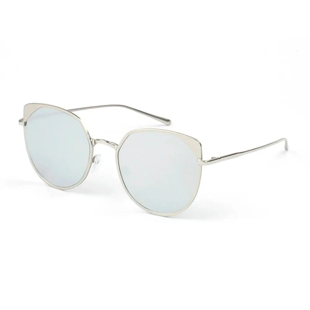A Women's Flat Lens Metal Frame Sunglasses
