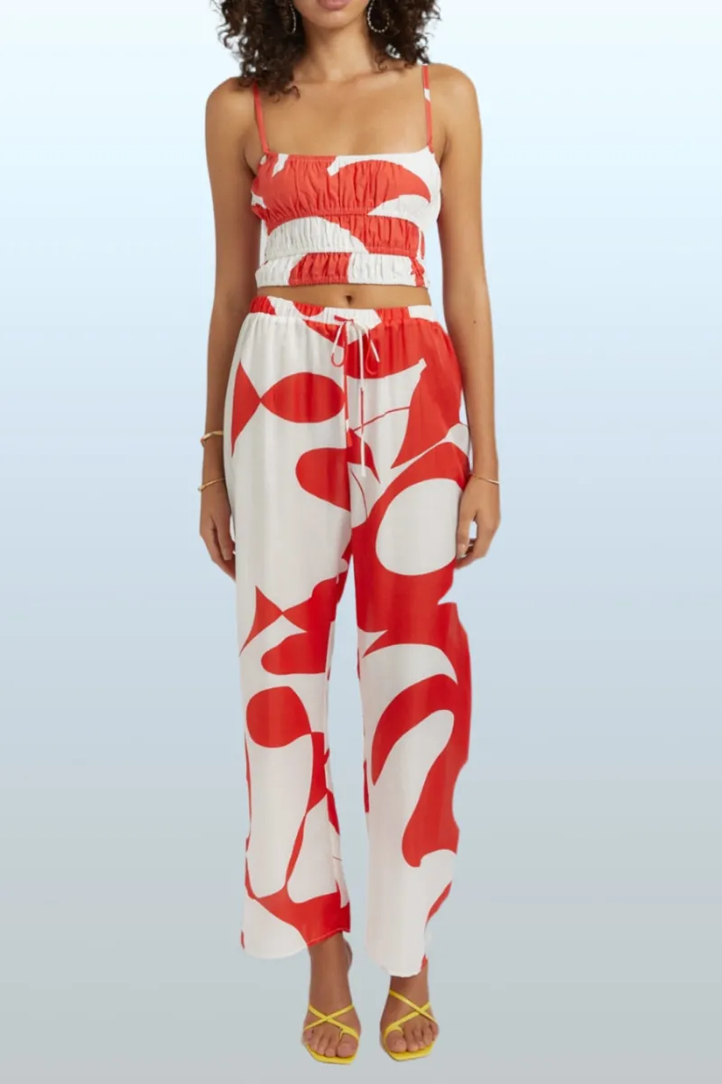 Comfortable Loose Drawstring Straight  Pants