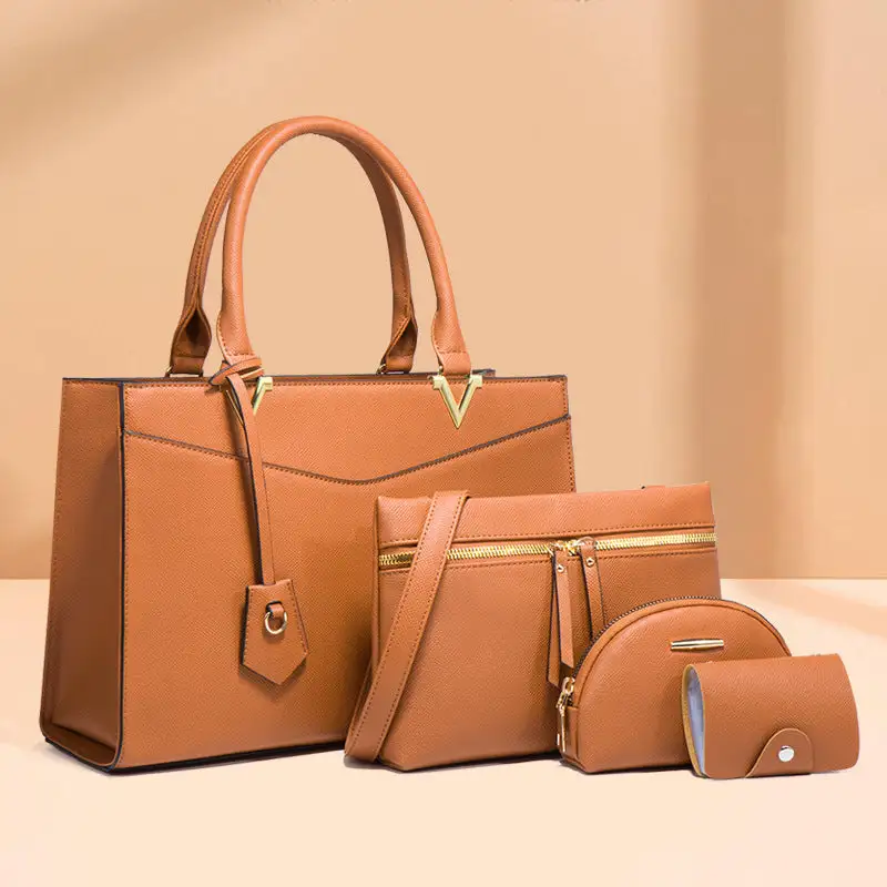 Large Capacity Four-Piece Handbag Set European Style 2025 Trend