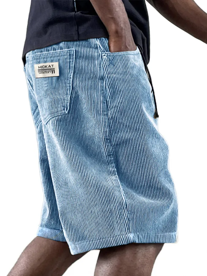 Relaxed Corduroy Utility Pocket Shorts