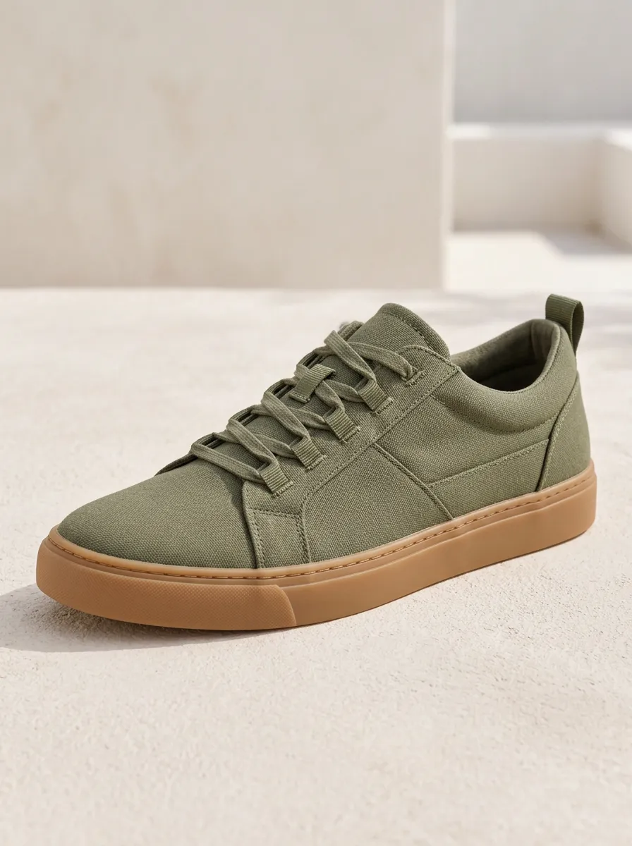 Men's Gum-Sole Reinforced-Eyestay Canvas Sneakers