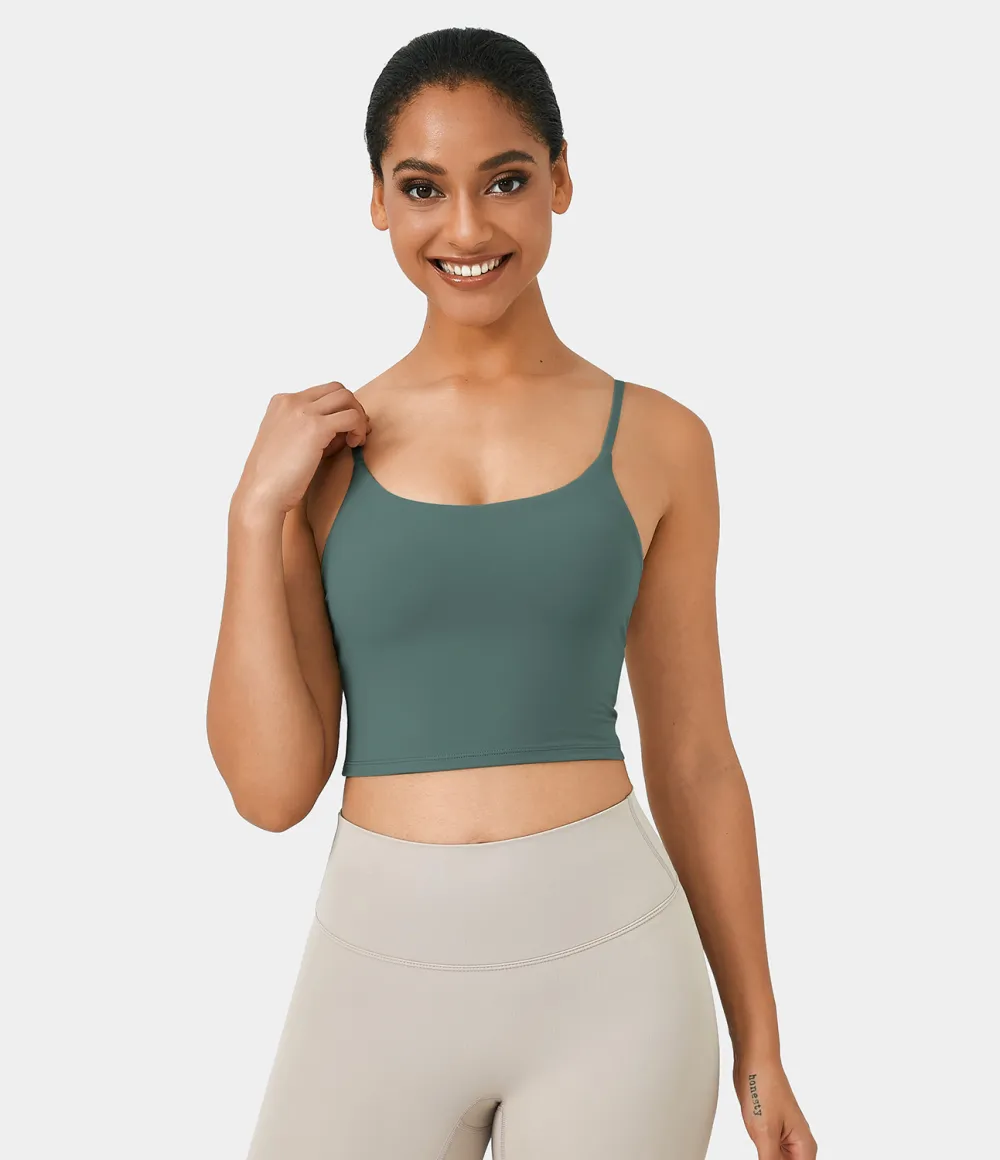 Basic Padded Workout Cropped Tank Top