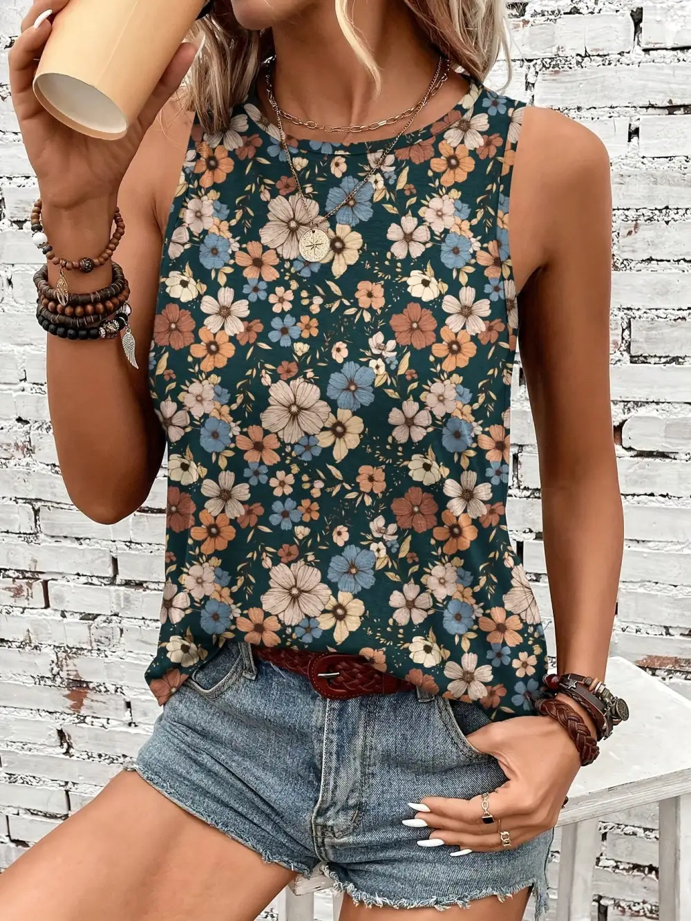 Floral Sleeveless Top