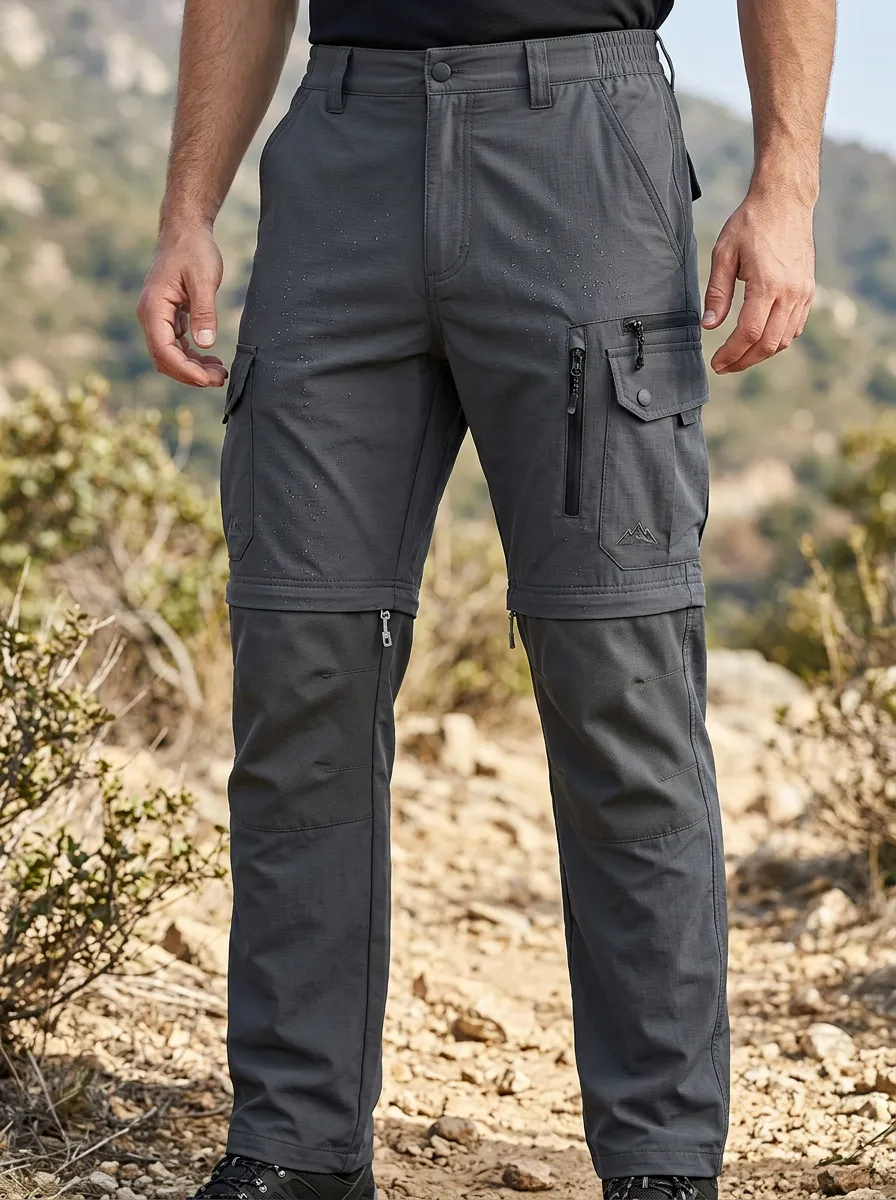 Men's Adventure Outdoor Water-Resistant Zip-Off Tactical Cargo Pants