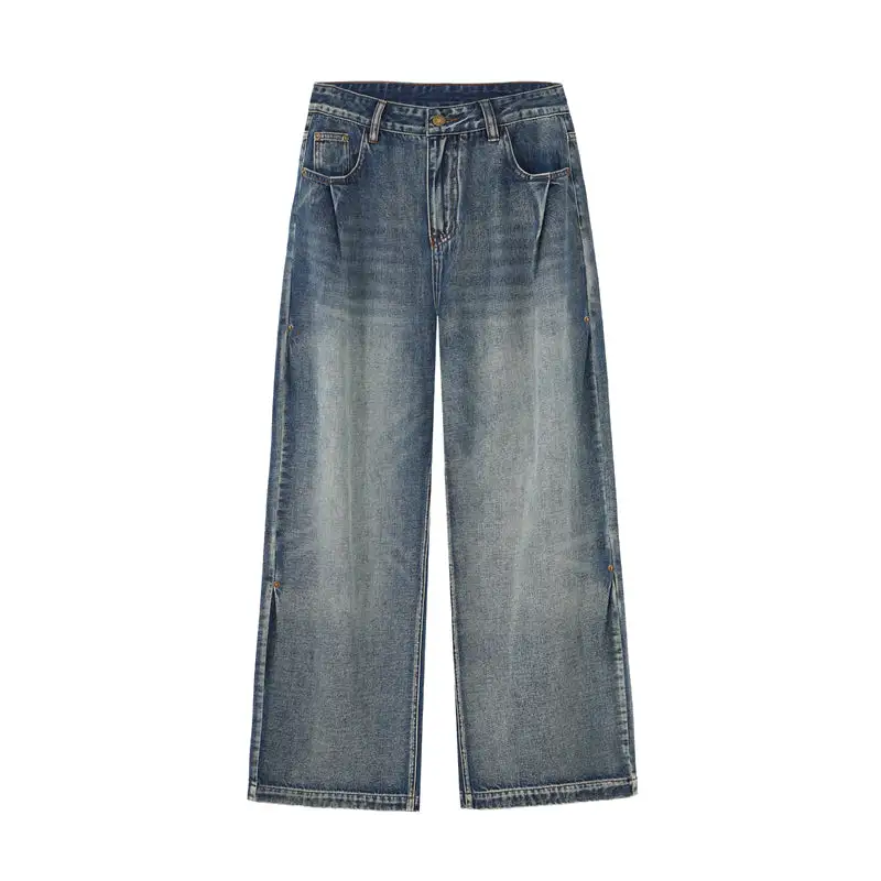Men's Pleated Denim Jeans
