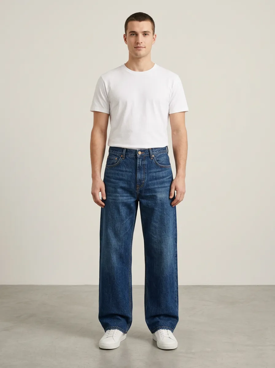 Men's Soft Structure Wide Leg Jeans