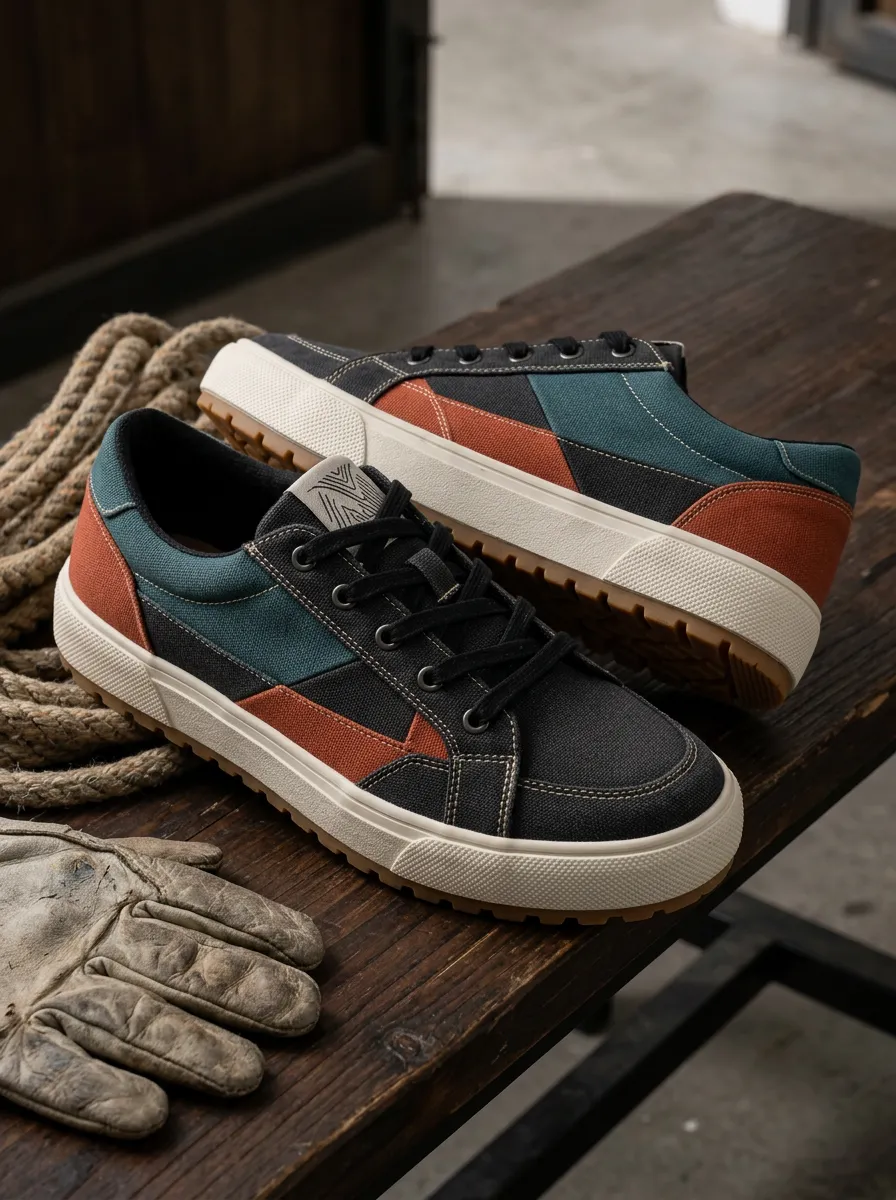 Men's Casual Outdoor Colorblock Canvas Sneakers
