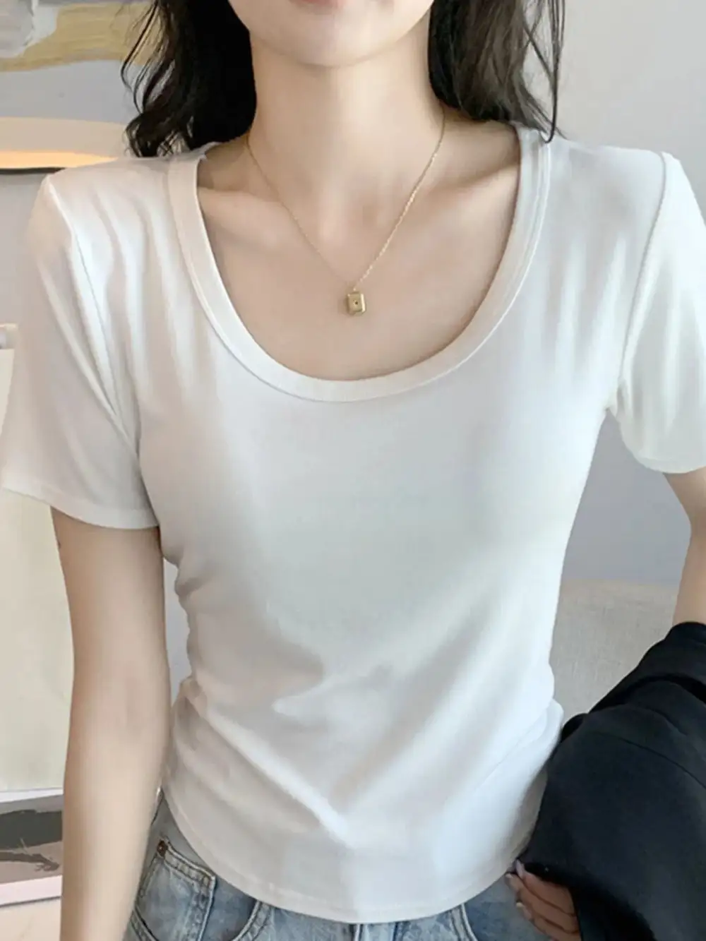 Playful Round-Neck Short-Sleeve T-Shirt