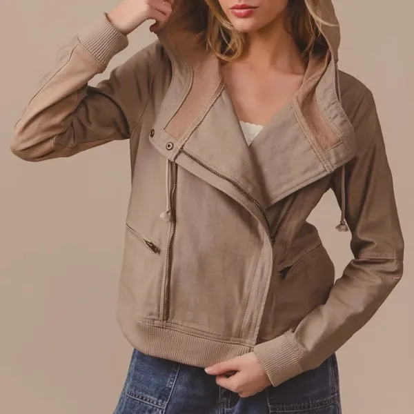 Textured Pocket Detail Casual Jacket