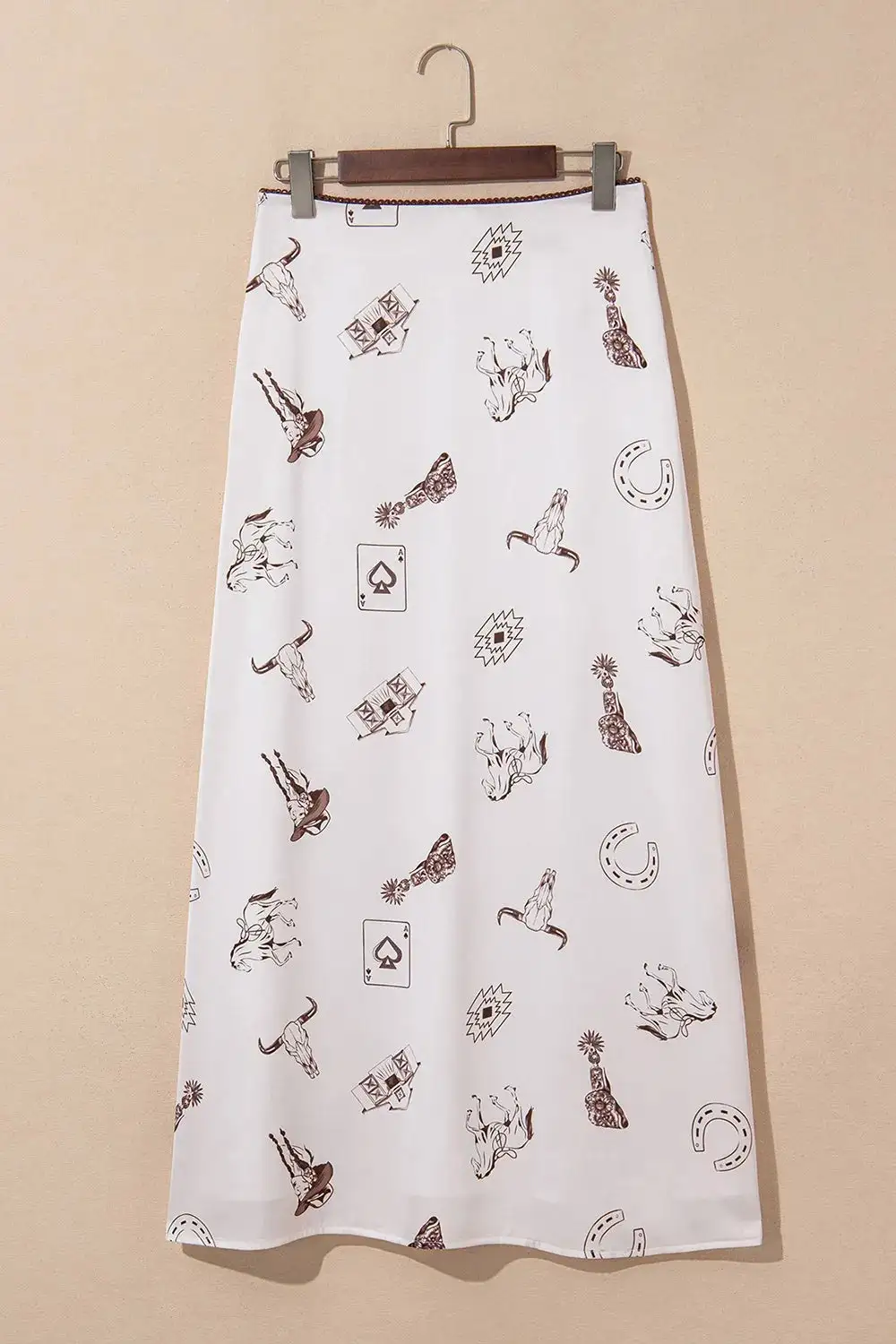 Relaxed Satin Printed Skirt