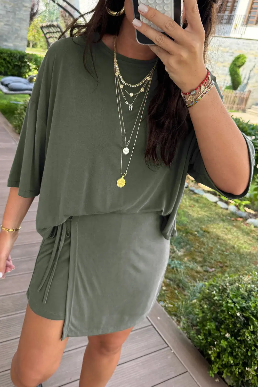 Buttoned Coordinated Casual Two Piece Set