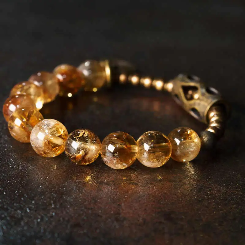 Daily Retro Citrine Beads Bracelet
