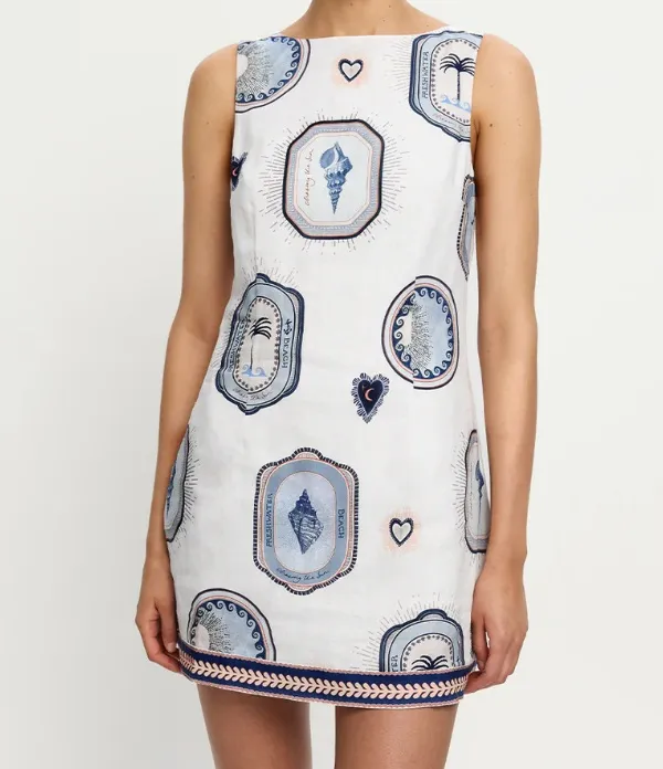 Contrast Trim Mini Dress