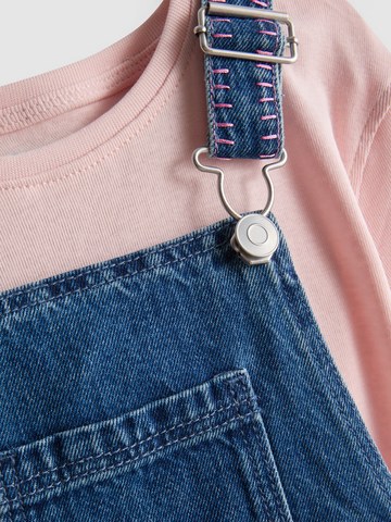 1-9yrs | Pure Cotton T-Shirt and Floral Embroidered Denim Pinafore Dress Set detail 2