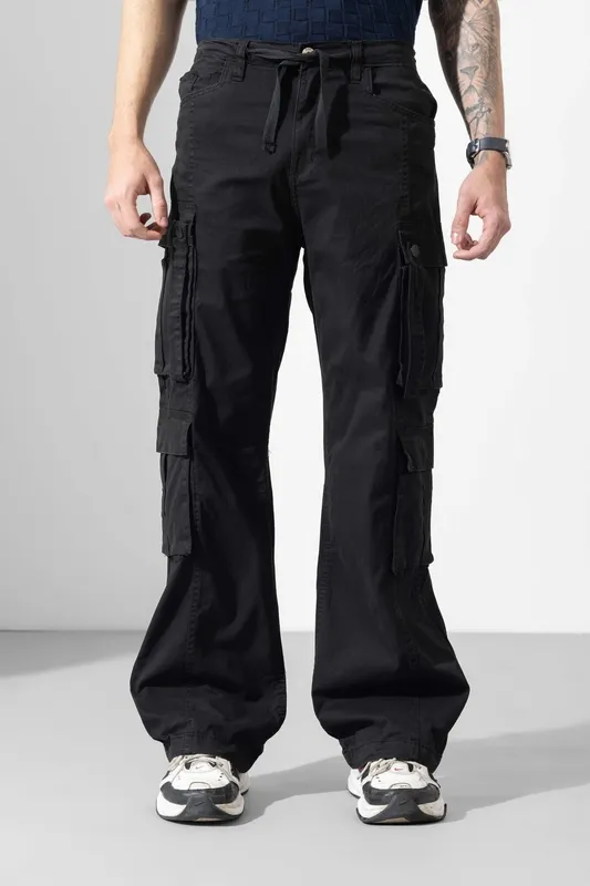 Black Drawstring Cargo Pants